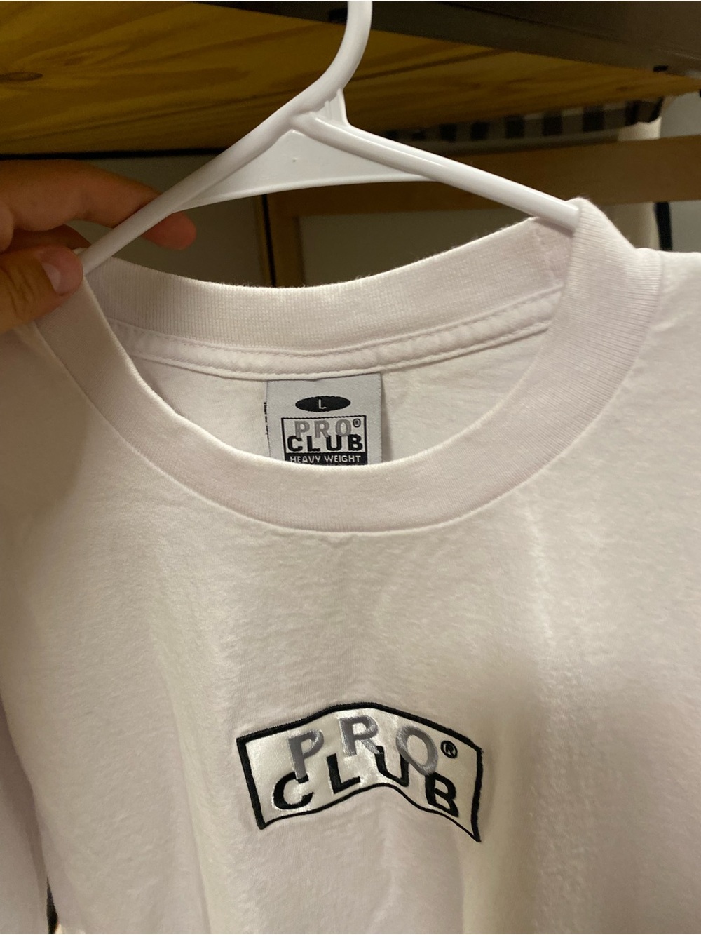 Pro Club White Short-Sleeve Tee with Embroidered Logo